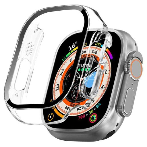 TEMEDO 対応 Apple Watch ケース Ultra 2/1 アップルウォッチ カバー PC素材 Apple Watch カバー 全面保護 二重構造 アップルウォッチ ケース ガラスフィルム 一体型 高耐久 高透過率 装着簡单(49mm,クリア TEMEDO 対応 Apple Watch ケース Ultra 2/1 アップルウォッチ カバー PC素材 Apple Watch カバー 全面保護 二重構造 アップルウォッチ ケース ガラスフィルム 一体型 高耐久 高透過率 装着簡单(49mm,クリア
