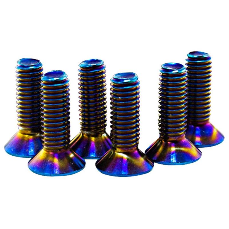 SC RACING 高性能 ステアリングホイール用 皿ボルト ボルト 6本セット チタンカラー 六角レンチ付 M5×1..