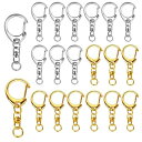 サムコス キーホルダー金具 回転カン付き ハンドメイド キーリング アクセサリー DIY 手芸用品 ナスカン付き 20個セット(ゴールド+シルバー)