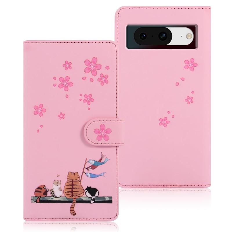 Qribo Google Pixel 8a ケース 手帳型 ピクセル8a 手帳型 ケース コンパクト 元気 鯉のぼり模様 和風 手触りのいい グーグルピクセル8...