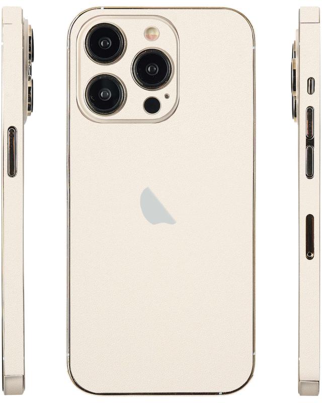 CASETYBOX スキンシール iPhone 14 Pro 互換 くすみ 無地 シンプル 側面あり MILK TEA （3）