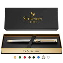 Scriveiner ボールペン 最高級 24金仕上げ シュミット 黒リフィル 最高のボールペンギフトセット 男女 ビジネスマン 役員 オフィスに最適 (シルバ...