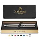 Scriveinerステンレスボールペン-ステンレス仕上げ、シュミット 黒 リフィル付きの見事な高級ペン、男性&女性、プロ、エグゼクティブ、オフィスのための最高...
