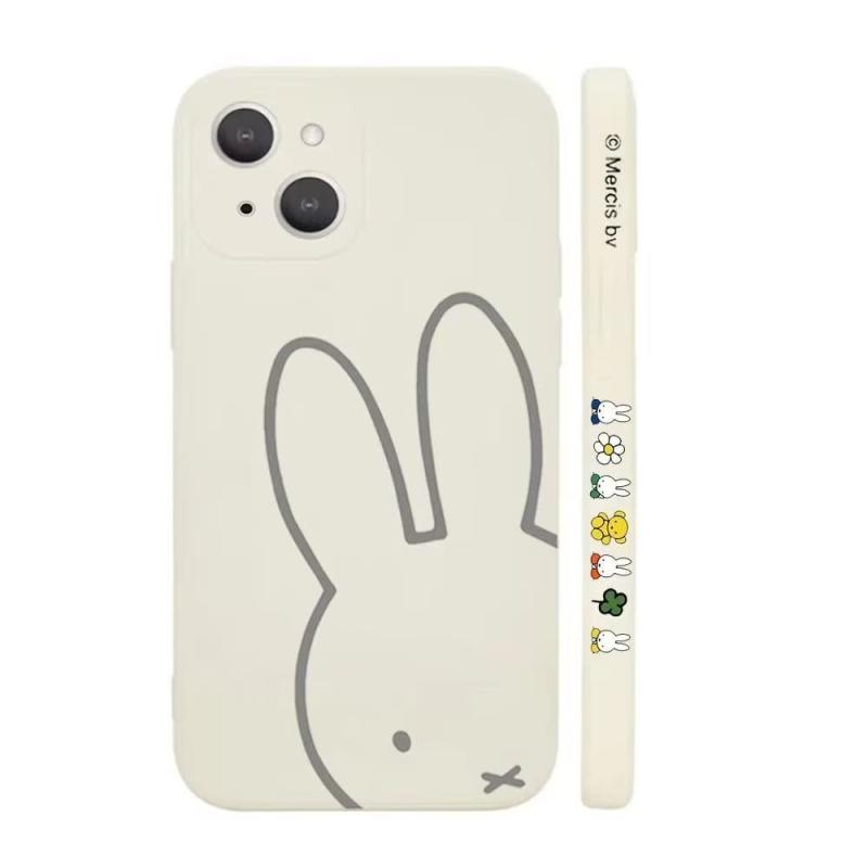 iPhone12mini 用 ケース ミッフィー iPhone 12 mini 用 保護カバー キャラクター スマホケース ［シリコン 軽薄型 ワイヤレス充電対応 レンズ保護 ストラップホール付き］ 5.4インチ ケース アイフォ