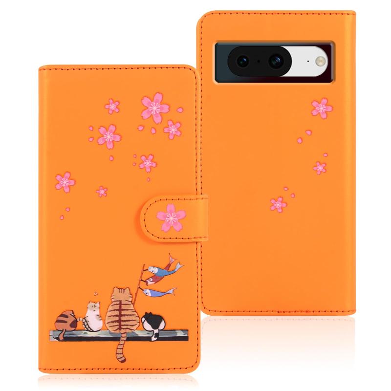 Qribo Google Pixel 8a ケース 手帳型 ピクセル8a 手帳型 ケース コンパクト 元気 鯉のぼり模様 和風 手触りのいい グーグルピクセル8...