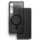 For XPERIA 1 VI ケース SO-51Eケース MagSafeマグネット充電対応 Xperia 1 VI(6)ケース ストラップホール付き 超薄軽量 衝撃吸収 防汚コーティング PC+TPU 黄ばみ防止 半透明(MagSafeブラック)(3)