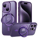 iPhone 15 適用 ケース Magsafe対応 アイフォン15 カバー 360°回転スタンド Uovon スマホケース アイホン15 携帯ケース ワイヤレス充電 車載ホルダー 対応 ストラップ穴付き 半透明 指紋防止 黄变防