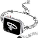 コンパチブルApple Watch きらきらバンド 42mm 41mm 40mm 38mm 女性向け オシャレ 細い帯 優雅で華奢 ブレスレット ダイヤモンド ...