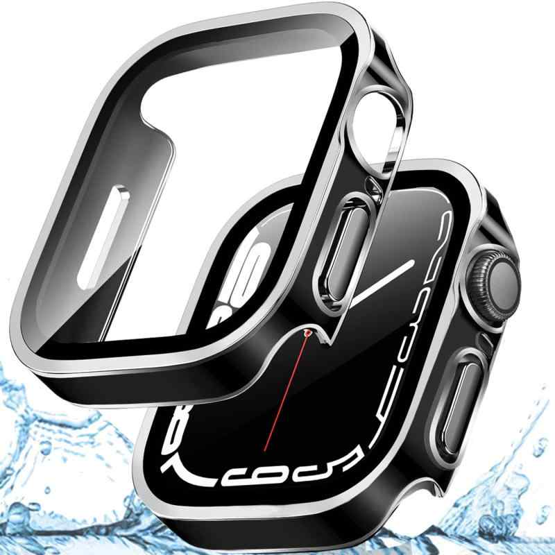 アップルウォッチケース 38mm 40mm 41mm 42mm 44mm 45mm Apple Watch用カバー 防水強化 ガラスフィルム一体型 Series 7 SE 6 5 4 3 シリーズに全面保護