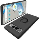 Google Pixel 7Pro ケース 耐衝撃 スタンド機能付き リング付 ピクセル7Pro リング スマホケース マット感 液体シリコン ソフト 360回転車載ホルダー (ブラック)