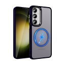Galaxy S24 用 ケース 半透明 耐衝撃 米軍MIL規格取得 黄ばみなしマグネット搭載 落下防止 指紋防止 TPU+PCカバー ストラップホール付き ワイヤレス充電(ダークパープル)11-s24-02(3)