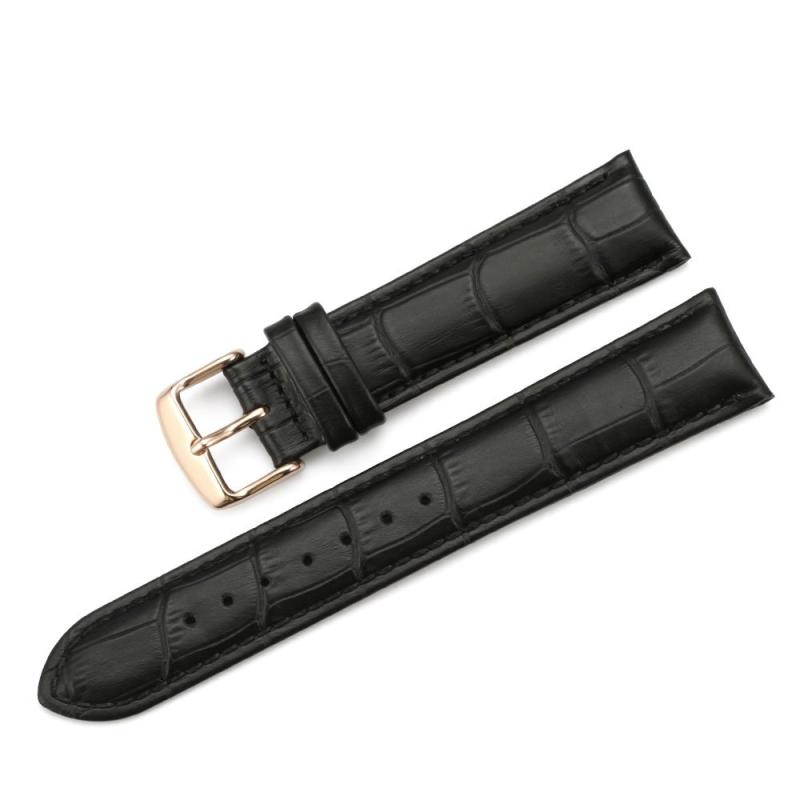 iStrap 時計ベルト 腕時計ベルト 本革 24mm 時計バンド 鰐皮紋様 ローズゴールド尾錠 ブラック ブラウン レッド ホワイト ピンク