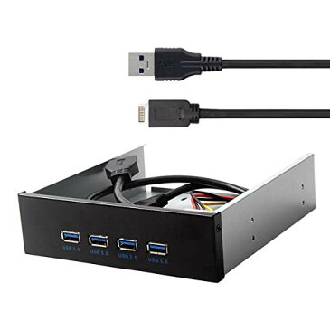 Cablecc USB 3.1 フロントパネルヘッダーからUSB 3.0 HUB 4ポート フロントパネルマザーボードケーブル 5.25インチCD-ROMベイ用