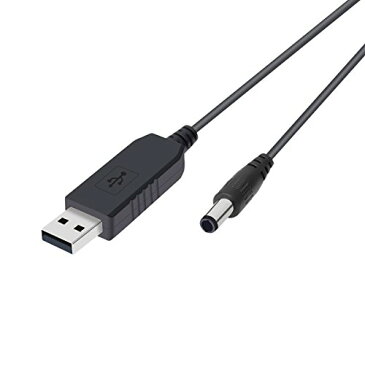 waves USB DC 電源供給ケーブル 12V 昇圧 USB→DC(外径5.5mm内径2.1mm) 長さ1m