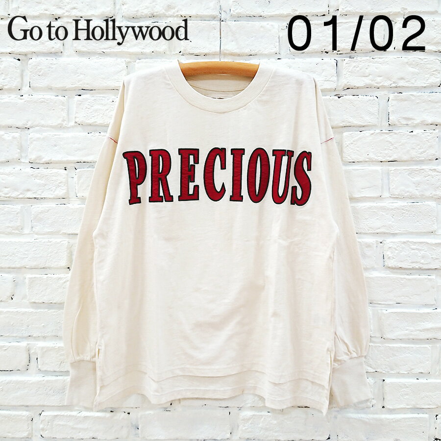 【P5倍＋最大500円OFFクーポン★5/15 0:00～5/16 1:59】Go To Hollywood ゴートゥーハリウッド 新作 テンジク PRECIOUS TEE 1242404 レディース Tシャツ ロンT トップス プルオーバー ロゴ ロゴTシャツ ロゴロンT ロングスリーブ ロングスリーブTシャツ 長袖Tシャツ