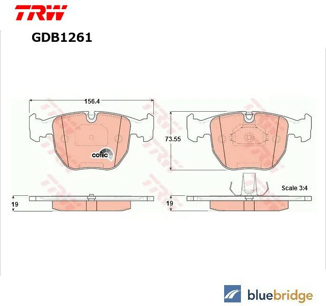 Rakuten - TRW BMW 5シリーズ E39 525i 530i フロント ブレーキパッド 34112229031 34111163307 34112357230