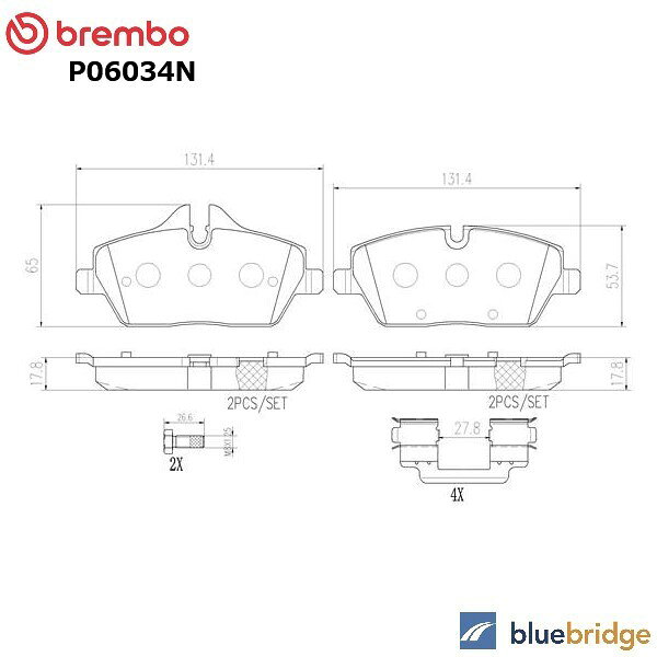 Rakuten - BREMBO BMW 1シリーズ E87 116i 118i フロントブレーキパッド 34112288854 34112288855 低ダスト