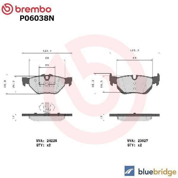 乐天商城 - 低ダスト BREMBO BMW 1シリーズ E87 E82 E88 リア ブレーキパッド 34121288891 34121288892 34121288893 34121288894 34212288891