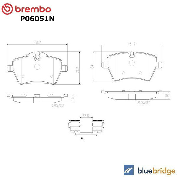 乐天商城 - BREMBO BMW MINI R57 コンバーチブル Cooper MR16 フロント ブレーキパッド 34112167235 34112289147 34116798469