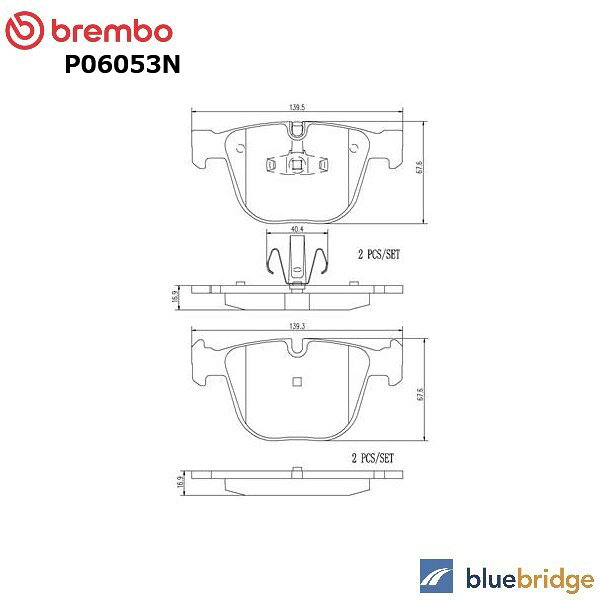 Rakuten - 低ダスト BREMBO BMW 5シリーズ F07 リア ブレーキパッド 34212449286 34216775342 34216790966 34216793025