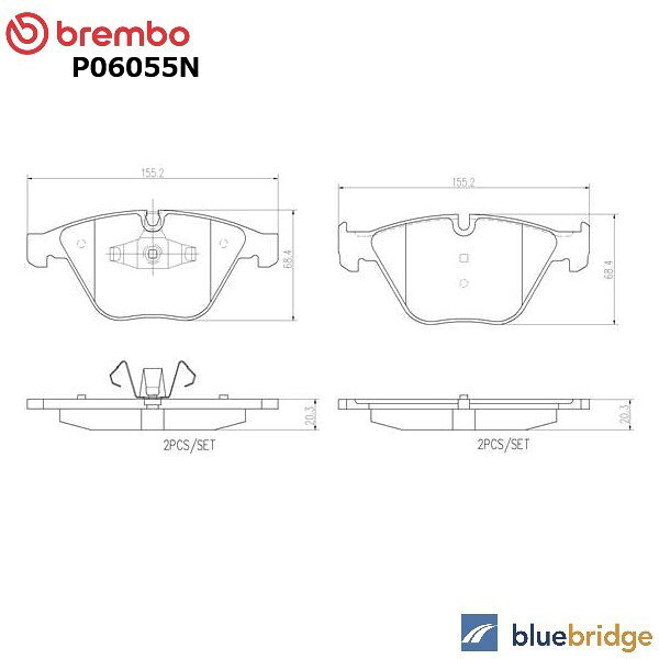 Rakuten - 低ダスト BREMBO BMW 3シリーズ E90 320i 323i 325i フロント ブレーキパッド 34112288858 34112288859 34112288861 34112288862
