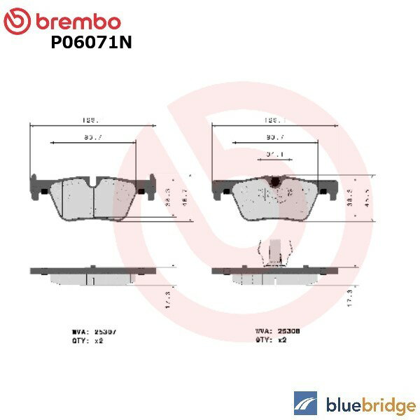 Rakuten - BREMBO 低ダスト BMW 1シリーズ F20 116i 118i 120i 118d リア ブレーキパッド 34206799809 34206873093 34206873094 34212464312