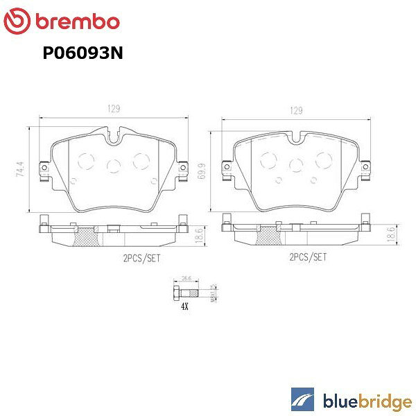 Rakuten - 低ダスト BREMBO BMW 1シリーズ F40 2シリーズ F45 F46 フロントブレーキパッド 34106860019 34106876245