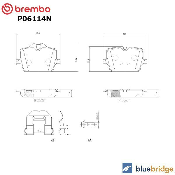 乐天商城 - BREMBO BMW 3シリーズ G20 G21 330i 330e リア ブレーキパッド 34206888831 34206888832