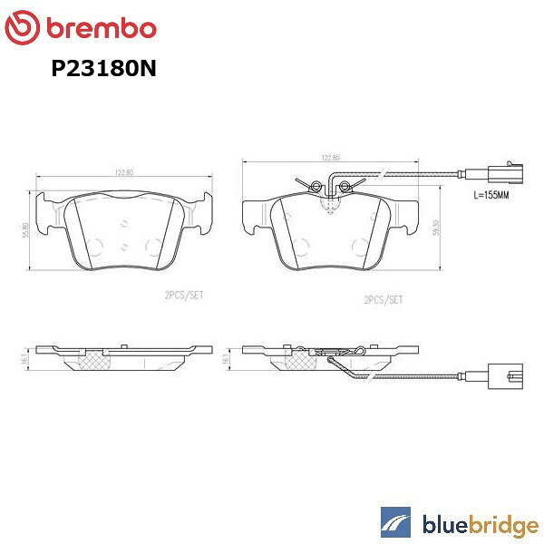 乐天商城 - BREMBO アルファロメオ ジュリア 2.0L 2.2L リア ブレーキパッド 77367718 77368283 77368716 77369186 68318394AA 68501180AA