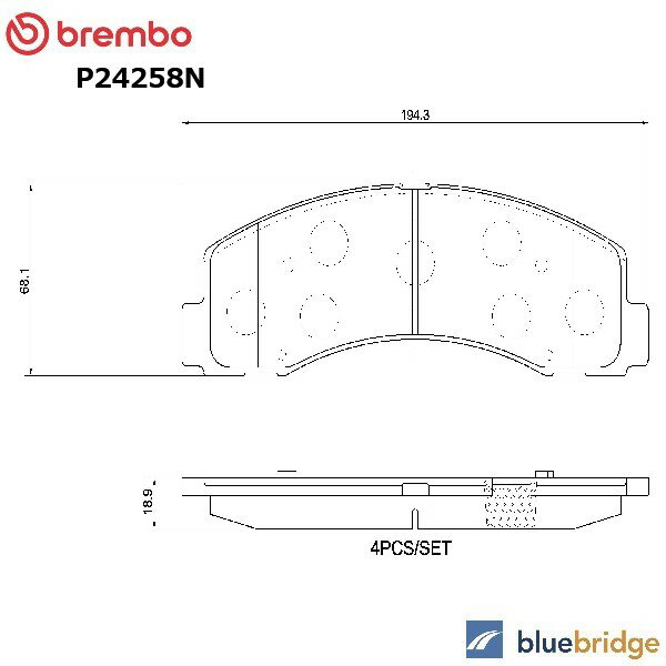 BREMBO リンカーン フロント ブレーキ パッド 低ダスト ナビゲーター AU2Z2V001A BR1414 FL1Z2001C G2MZ2V001C NBR1414