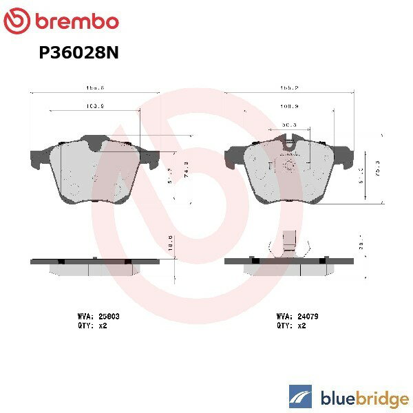 BREMBO ジャガー フロントブレーキパッド 低ダスト C2031788 C2C14096 C2D23150 C2D31788 EX532K021AB