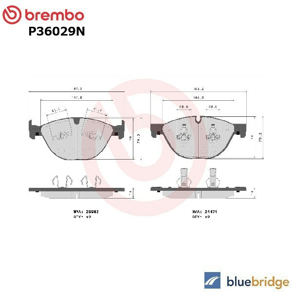 Rakuten - BREMBO ジャガー フロントブレーキパッド 低ダスト T2R22312 T2R7248