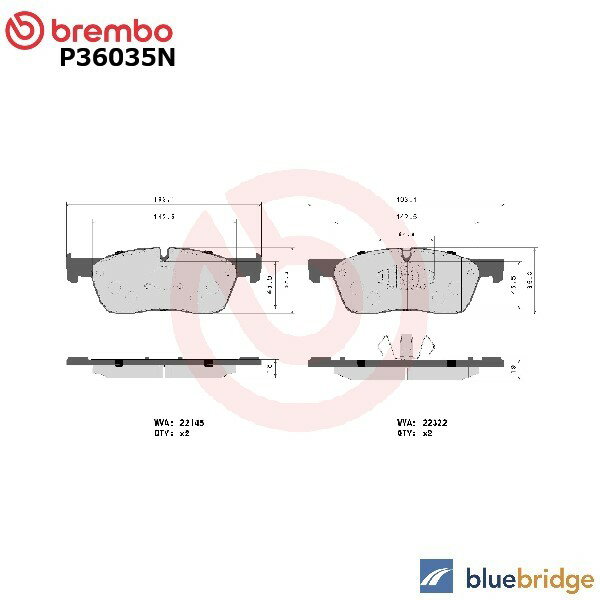 低ダスト BREMBO ジャガー Fペース X761系 2.0L 3.0L フロント ブレーキパッド GX732K021BA T2H53847 T4N13434 T4N9760