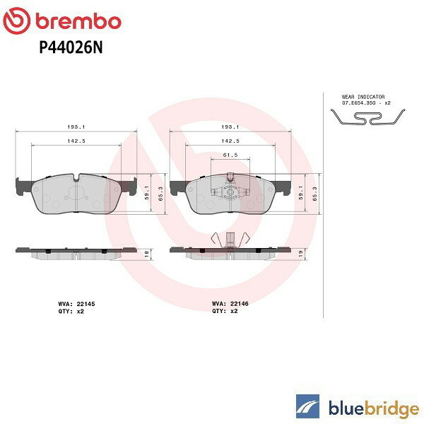 乐天商城 - 低ダスト BREMBO ジャガー Eペース X540 2.0L DF2XA DF2NA フロント ブレーキパッド C2C41984 J9C17007 J9C18522 J9C33357