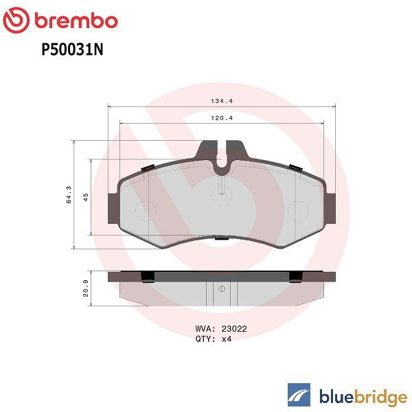 乐天商城 - 低ダスト BREMBO ベンツ Vクラス W638 V230 638234 フロント ブレーキパッド 0004214110 0034200120 0034205420 6384210010