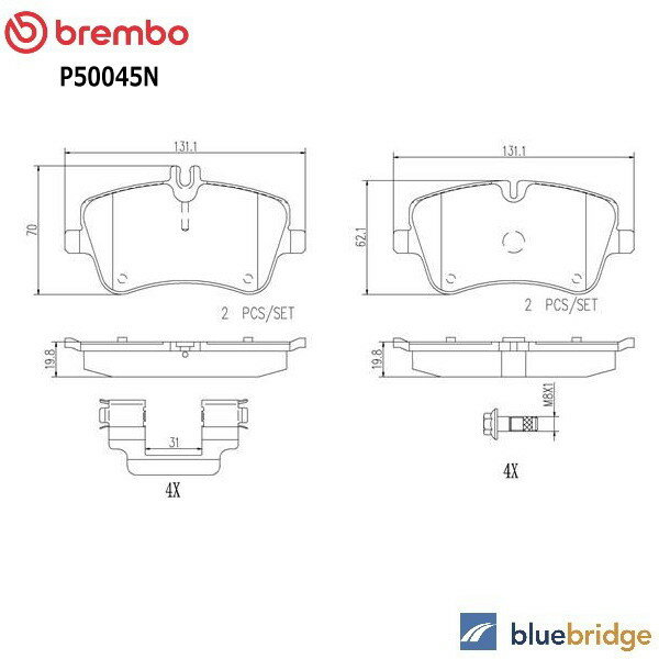 Rakuten - 低ダスト BREMBO ベンツ Cクラス W203 C180 C200 C230 C240 フロントブレーキパッド 0034202520 0034204520 0034205920