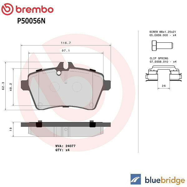 Rakuten - 低ダスト BREMBO ベンツ Aクラス W169 A170 A180 フロント ブレーキパッド 1694200320 1694200720 1694200920 1694201320 1694202020