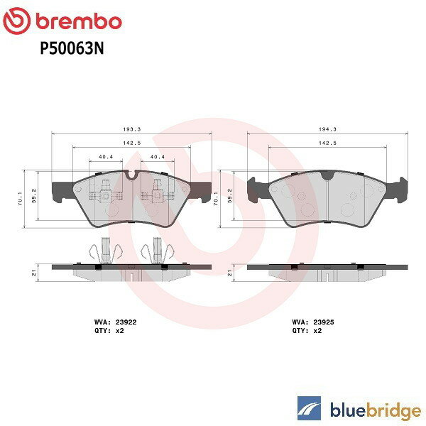 Rakuten - 低ダスト BREMBO ベンツ Eクラス W211 E320 E350 4マチック フロント ブレーキパッド 0004201105 0044204020 1644200820