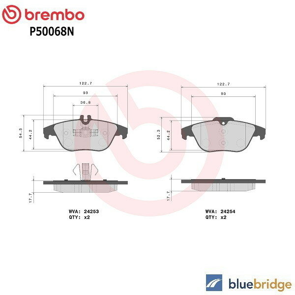 Rakuten - BREMBO ベンツ Cクラス W204 S204 C204 C180 C250 リア ブレーキパッド 0054200720 0054204220 0054204320 0054208120