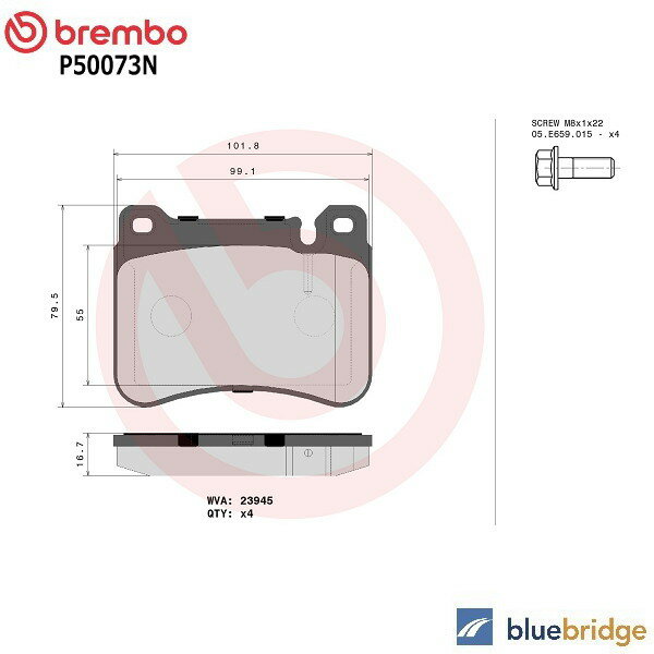 Rakuten - 低ダスト BREMBO ベンツ Cクラス W203 C180 C200 C230 C240 C280 C320 フロント ブレーキパッド 0044205120