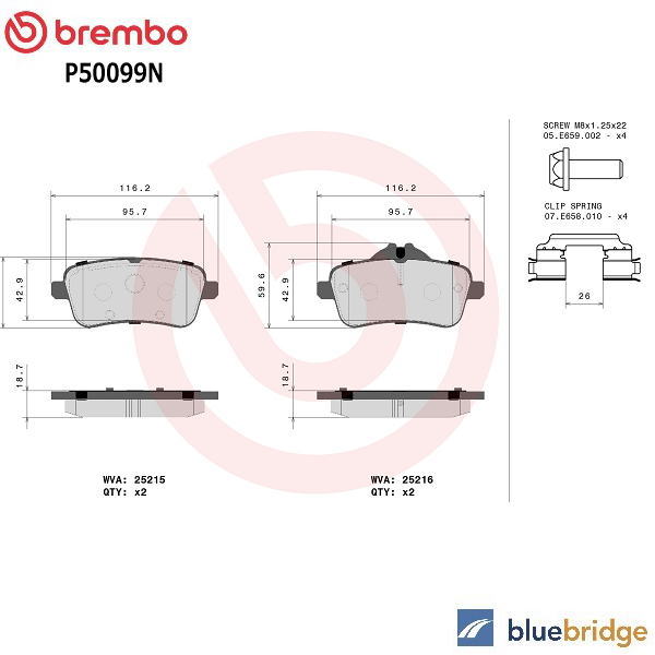 Rakuten - 低ダスト BREMBO ベンツ Aクラス W176 A45 AMG リア ブレーキパッド 0064203320 0064203420 0064206820