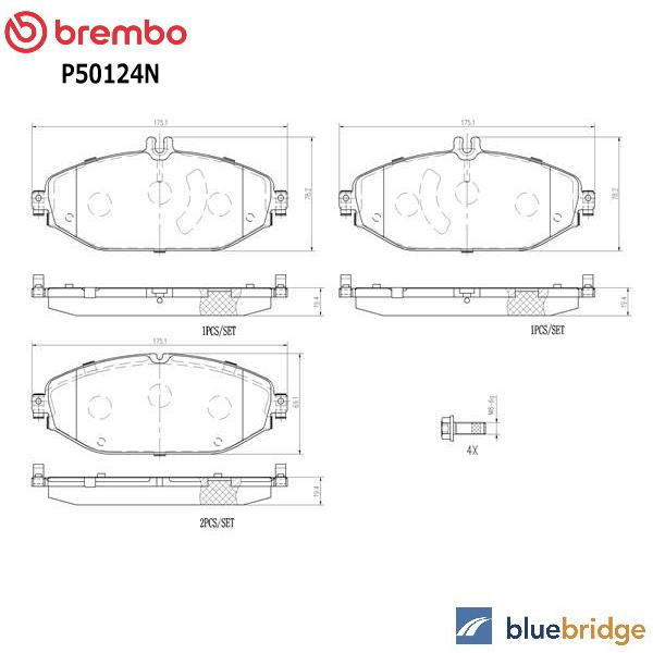 乐天商城 - 低ダスト BREMBO ベンツ CLSクラス C257 CLS220d フロント ブレーキパッド 0004209300 0084202820 0084203820