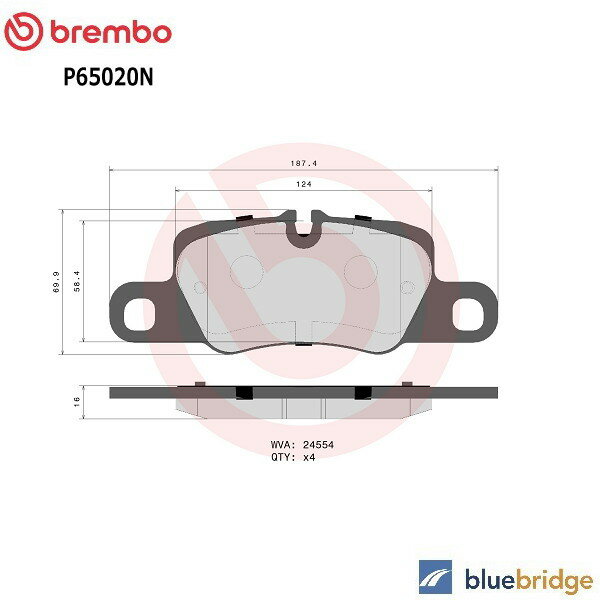Rakuten - 低ダスト BREMBO ポルシェ パナメーラ 970型 3.0L 3.6L リア ブレーキパッド 97035194905 97035294902 97035294904 97035294905