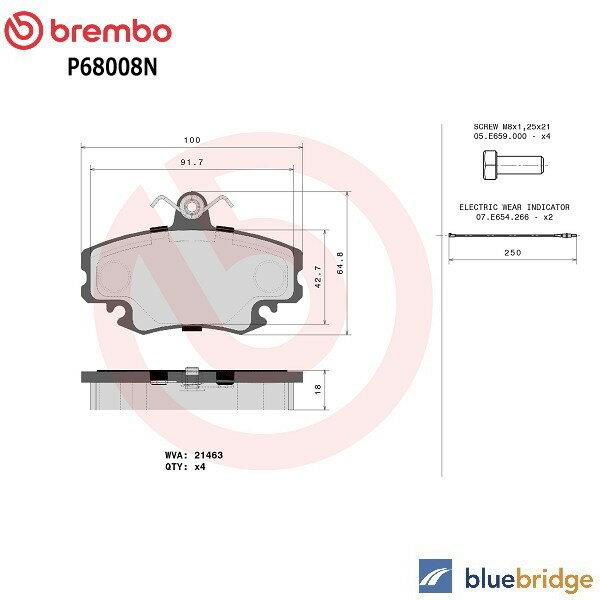 低ダスト BREMBO プジョー 205 309 1.9L フロント ブレーキパッド 1611460280 1617250880 425041 425070 425310 E172118 E172171