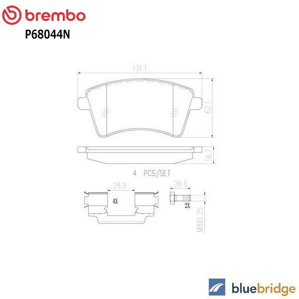 低ダスト BREMBO ルノー カングー2 1.6L KWK4M フロント ブレーキパッド 410601334R 410603750R 7701209864
