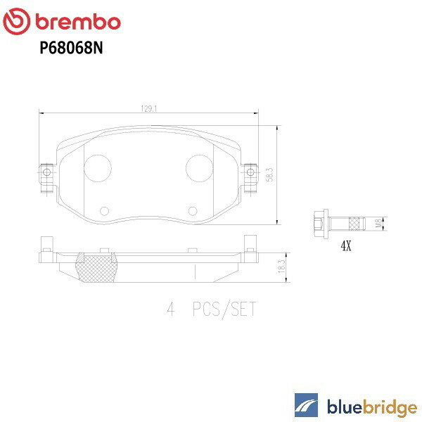 Rakuten - BREMBO ルノー フロントブレーキパッド 低ダスト 410603407R
