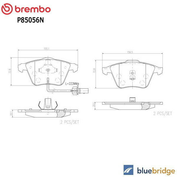 乐天商城 - BREMBO フロントブレーキパッド アウディ A6 C5 A6アバント A6オールロードクワトロ 低ダスト 4B0698151AC