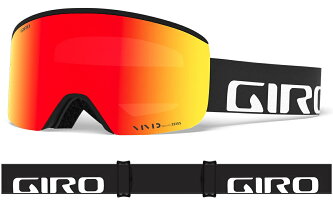 GIRO[ジロ] メンズ AXIS AF アクシス アジアンフィット ゴーグル BLACK WORDMARK VIVID Ember 34 / VIVID Infrared 52レンズ（曇天用）スペアレンズ付き スキー スノーボード