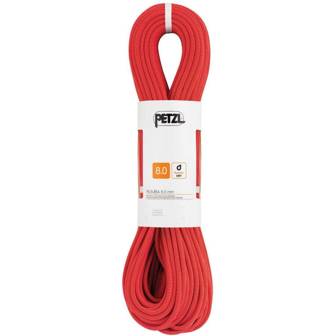 ペツル Petzl ルンバ 8.0mm　50m レッド ハーフロープ　R21BR 050（デュラテックドライ加工）クライミング　ダイナミックロープ　ダブルロープ | アルパインクライミング 道具 登山用具