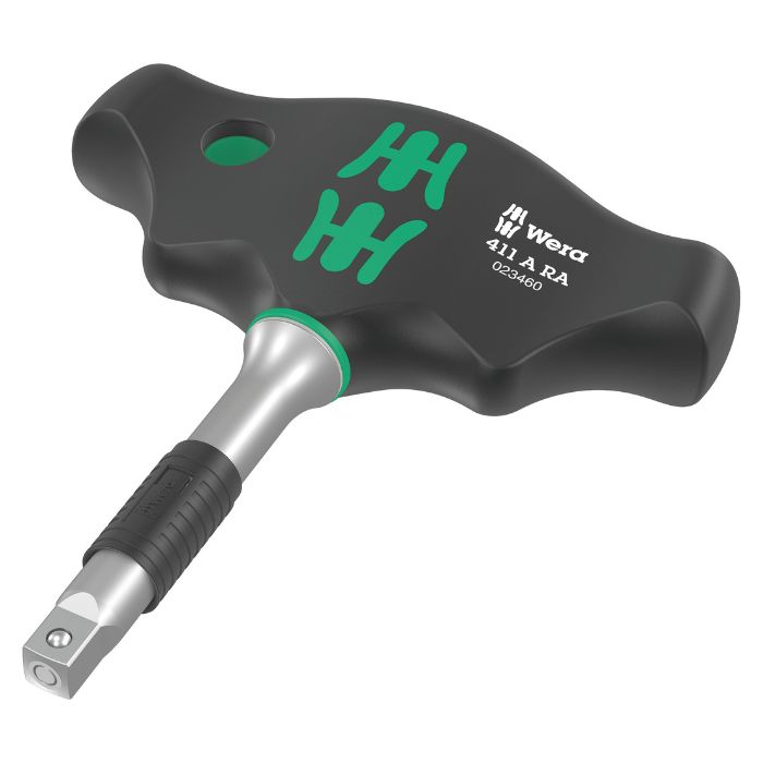 Rakuten - Wera ヴェラ T型ハンドル アダプタードライバー ラチェット機能付き 411 A RA Adapter 1/4